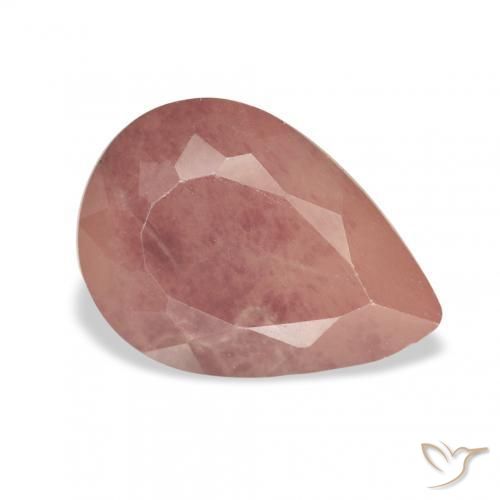 Andesina Labradorite Rosa chiaro naturale da 2.87 ct, Forma a pera, Traslucido