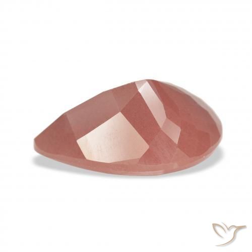 Andesina Labradorite Rosa medio naturale da 4.15 ct, Forma a pera, Traslucido