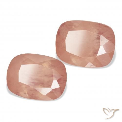 Gemme di Andesina Labradorite Pompelmo Rosa naturale da 6.36 ct, Cuscino, Trasparente