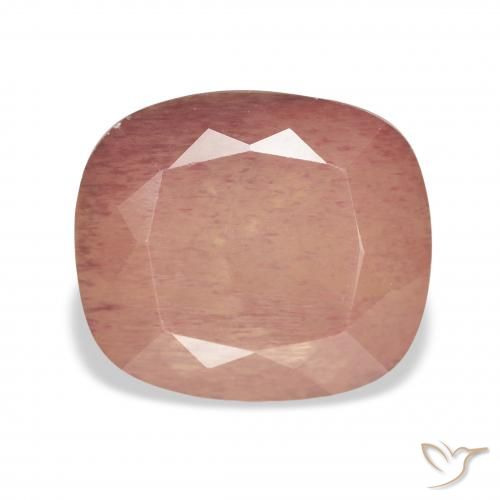 5.25ct Rosa arancione Andesina Labradorite, Cuscino, Trasparente