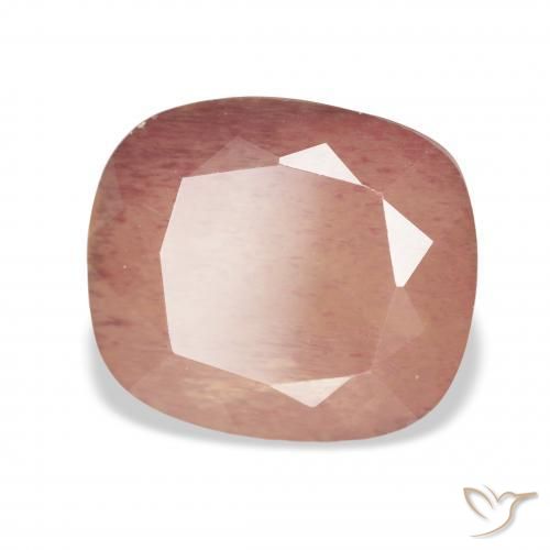 Andesina Labradorite Rosa arancione naturale da 5.25 ct, Cuscino, Trasparente