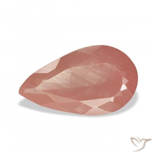 3.75ct Rosa arancione Andesina Labradorite, Forma a pera, Trasparente