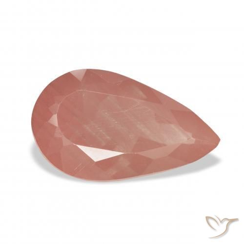 Andesina Labradorite Rosa arancione naturale da 3.75 ct, Forma a pera, Trasparente