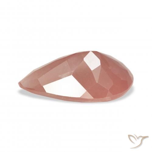 Andesina Labradorite Rosa arancione naturale da 3.75 ct, Forma a pera, Trasparente