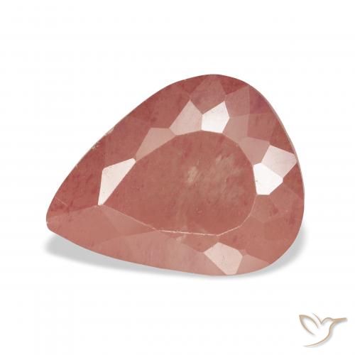 5.01ct Rosa arancione Andesina Labradorite, Forma a pera, Trasparente