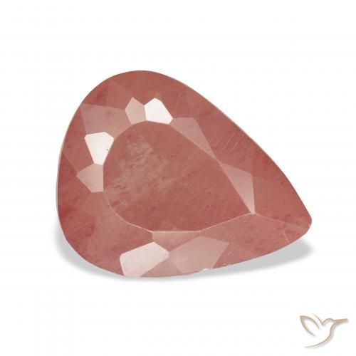 Andesina Labradorite Rosa arancione naturale da 5.01 ct, Forma a pera, Trasparente