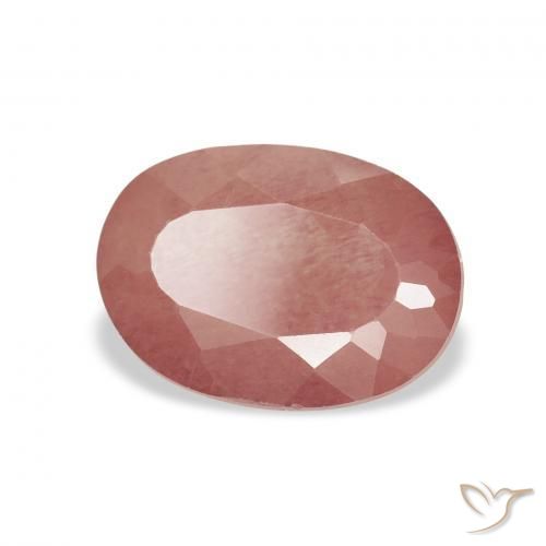 Andesina Labradorite Rosa medio naturale da 1.72 ct, Ovale, Trasparente