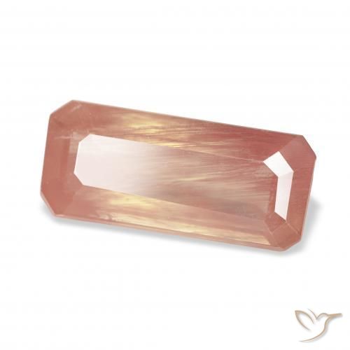 Andesina Labradorite Pompelmo Rosa naturale da 2.73 ct, Ottagonale / Taglio smeraldo, Trasparente