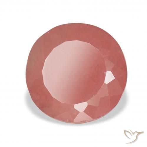Andesina Labradorite Arancio rossastro pallido naturale da 3.07 ct, Rotondo, Traslucido