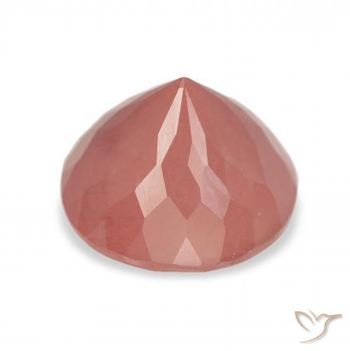 Andesina Labradorite Arancio rossastro pallido naturale da 3.07 ct, Rotondo, Traslucido