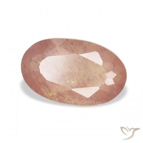 Andesina Labradorite Arancio rossastro chiaro naturale da 2.31 ct, Ovale, Trasparente