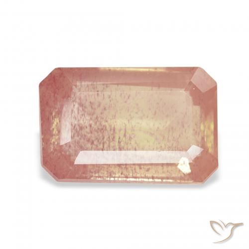 2.68ct Arancio rossastro chiaro Andesina Labradorite, Taglio smeraldo, Trasparente