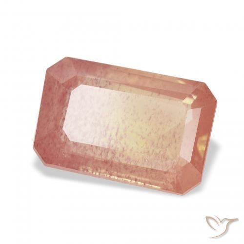 Andesina Labradorite Arancio rossastro chiaro naturale da 2.68 ct, Ottagonale / Taglio smeraldo, Trasparente