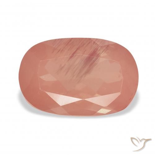 4.36ct Arancione rossastra Andesina Labradorite, Cuscino, Trasparente