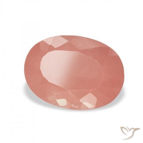 Andesina Labradorite Pale Red Orange naturale da 1.90 ct, Ovale, Trasparente