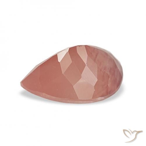 Andesina Labradorite Rosa medio naturale da 1.86 ct, Forma a pera, Trasparente