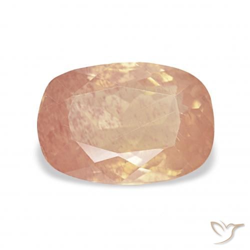2.53ct Arancio Pesca Chiaro Andesina Labradorite, Cuscino, Trasparente