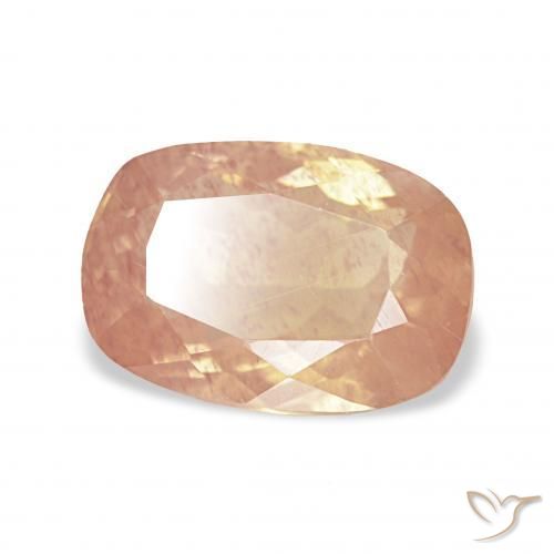 Andesina Labradorite Arancio Pesca Chiaro naturale da 2.53 ct, Cuscino, Trasparente