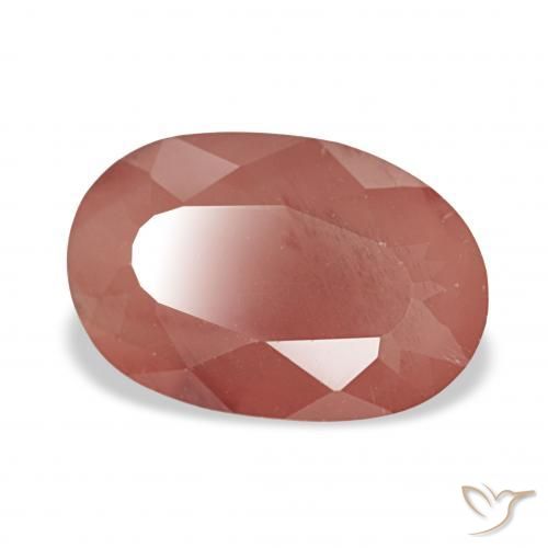Andesina Labradorite Arancio rossastro pallido naturale da 2.84 ct, Ovale, Traslucido
