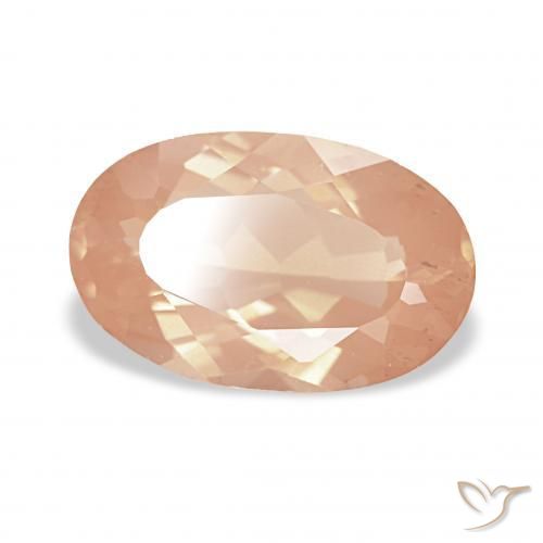 Andesina Labradorite Arancione chiaro naturale da 2.20 ct, Ovale, Trasparente