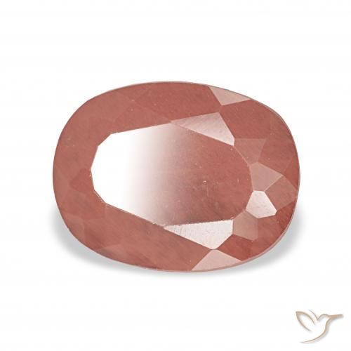 Andesina Labradorite Arancio rossastro pallido naturale da 2.60 ct, Cuscino, Traslucido