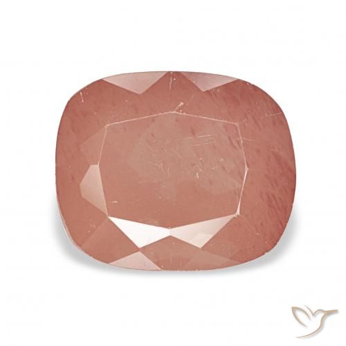 3.14ct Arancio rossastro pallido Andesina Labradorite, Cuscino, Trasparente