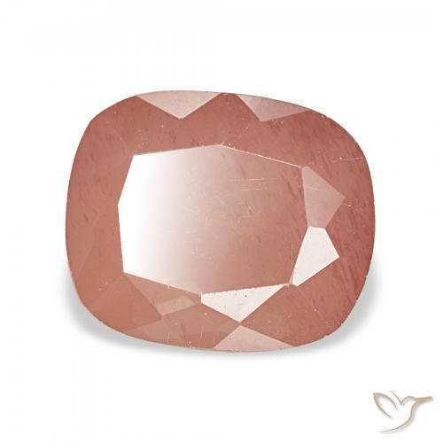 Andesina Labradorite Arancio rossastro pallido naturale da 3.14 ct, Cuscino, Trasparente