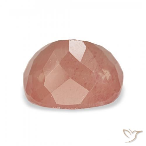 Andesina Labradorite Arancio rossastro pallido naturale da 3.14 ct, Cuscino, Trasparente