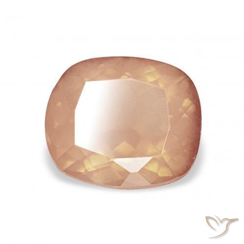 Andesina Labradorite Cantalupo Arancia naturale da 1.76 ct, Cuscino, Trasparente