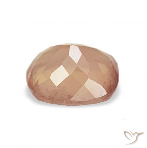 Andesina Labradorite Cantalupo Arancia naturale da 1.76 ct, Cuscino, Trasparente