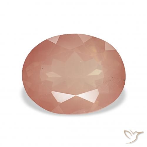 2.90ct Arancio rossastro pallido Andesina Labradorite, Ovale, Trasparente