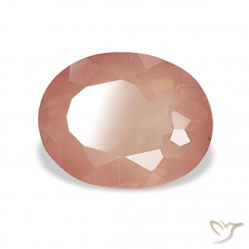 Andesina Labradorite Arancio rossastro pallido naturale da 2.90 ct, Ovale, Trasparente