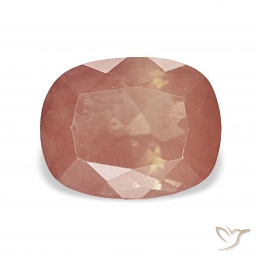 2.65ct Arancio rossastro pallido Andesina Labradorite, Cuscino, Trasparente
