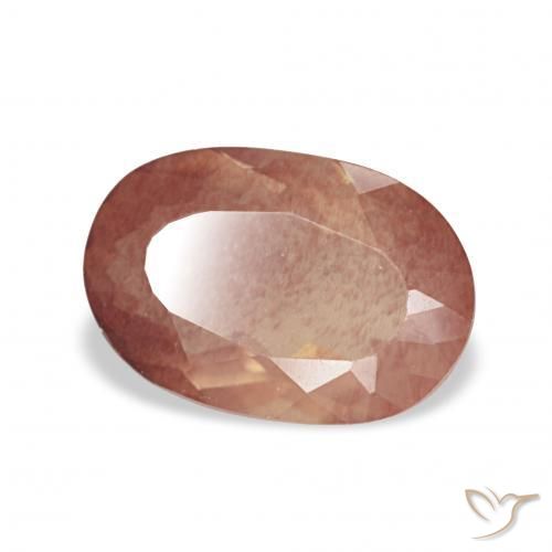 Andesina Labradorite Rosso arancione naturale da 1.99 ct, Ovale, Trasparente