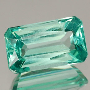 Apatite naturale verde da 0,97 ct, taglio smeraldo, VS