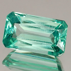 Apatite naturale verde da 0,97 ct, taglio smeraldo, VS