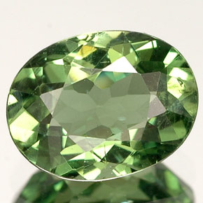 Apatite naturale verde da 1,38 ct, taglio ovale, VVS-VS