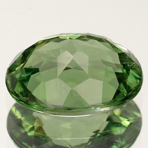 Apatite naturale verde da 1,38 ct, taglio ovale, VVS-VS