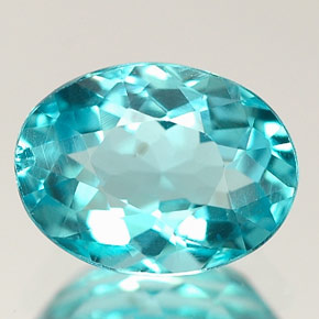 Apatite naturale blu da 1,36 ct, taglio ovale, VS