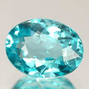 Apatite naturale blu da 1,36 ct, taglio ovale, VS