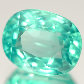 Apatite naturale verde da 4,78 ct, taglio ovale, VS
