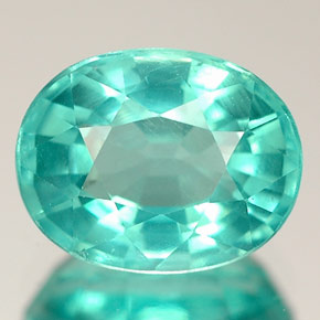 Apatite naturale verde da 2,57 ct, taglio ovale, VS