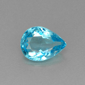 Apatite naturale blu da 0,90 ct, taglio a pera, VS-SI