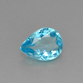 Apatite naturale blu da 0,90 ct, taglio a pera, VS-SI
