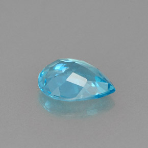 Apatite naturale blu da 0,90 ct, taglio a pera, VS-SI