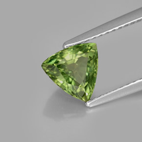 Apatite naturale verde da 1,20 ct, trillion, VS