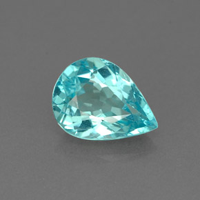 Apatite naturale blu da 1,17 ct, taglio a pera, VS