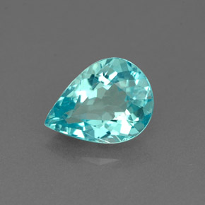 Apatite naturale blu da 1,17 ct, taglio a pera, VS