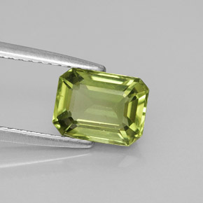 Apatite naturale verde da 1,66 ct, taglio smeraldo, VS