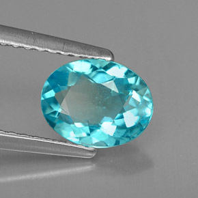 Apatite naturale blu da 1,19 ct, taglio ovale, VS